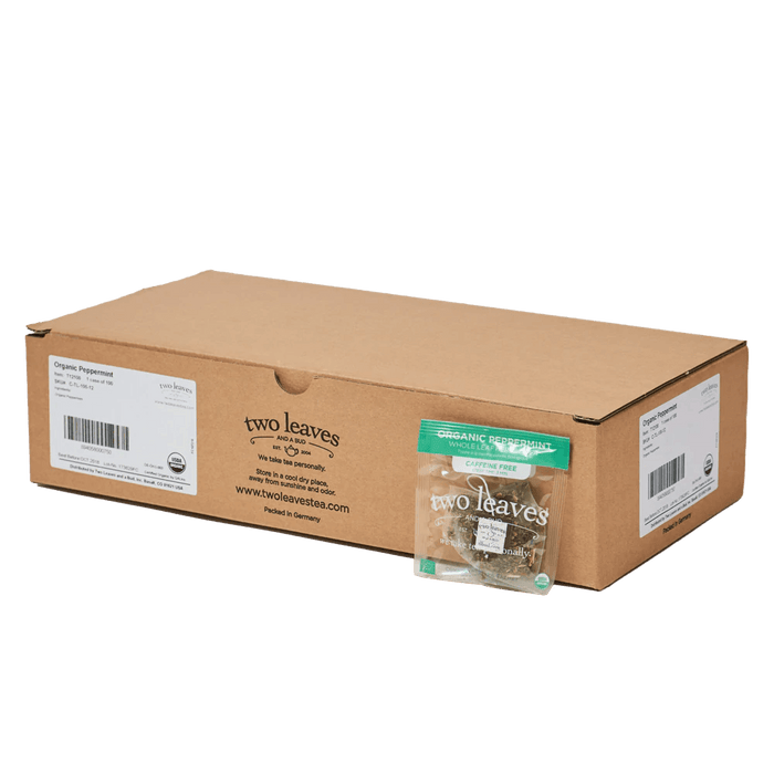 Two Leaves Organic Peppermint Herbal Tea Foodservice 100ct Box