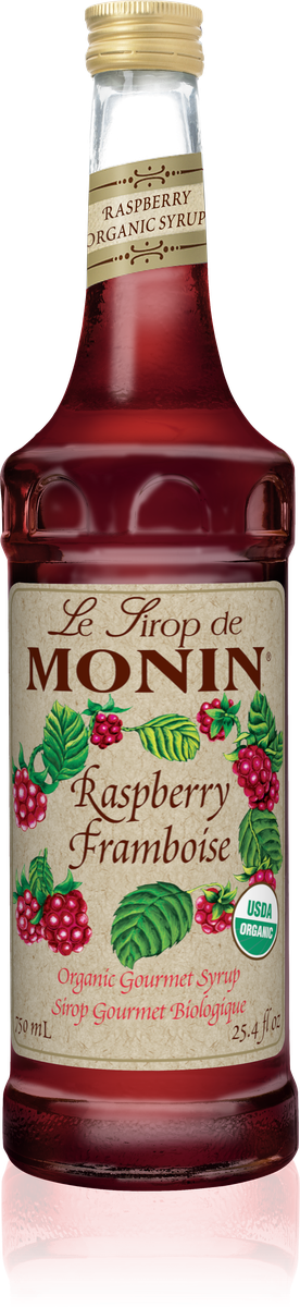 Monin Organic Raspberry Flavoring Syrup 750mL Glass Bottle