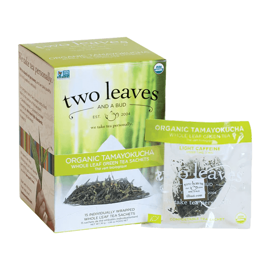 Two Leaves Organic Tamayokucha Green Tea Retail 15ct Box