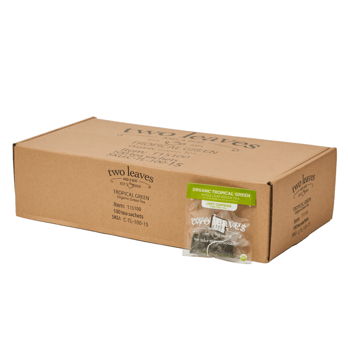 Two Leaves Organic Tropical Green Tea Foodservice 100ct Box