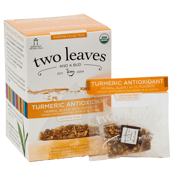 Two Leaves Organic Turmeric Antioxidant Herbal Tea 15ct Box - Dilworth ...