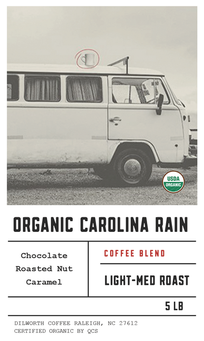 Dilworth Coffee Organic Carolina Rain Blend 5lb Bulk Bag