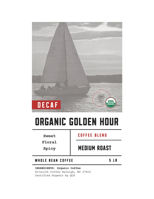 Dilworth Coffee Organic Golden Hour Decaf 5lb Bulk Bag