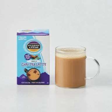 Oregon Chai Vanilla Chai Tea Latte Dry Mix Single Serve 6 - 8ct Boxes (CASE)