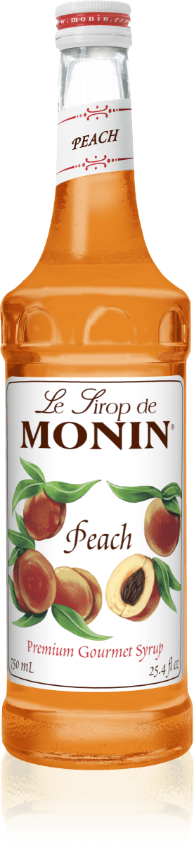 Monin Peach Flavoring Syrup 750mL Glass Bottle