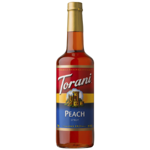 Torani Peach Flavoring Syrup 750mL Glass Bottle