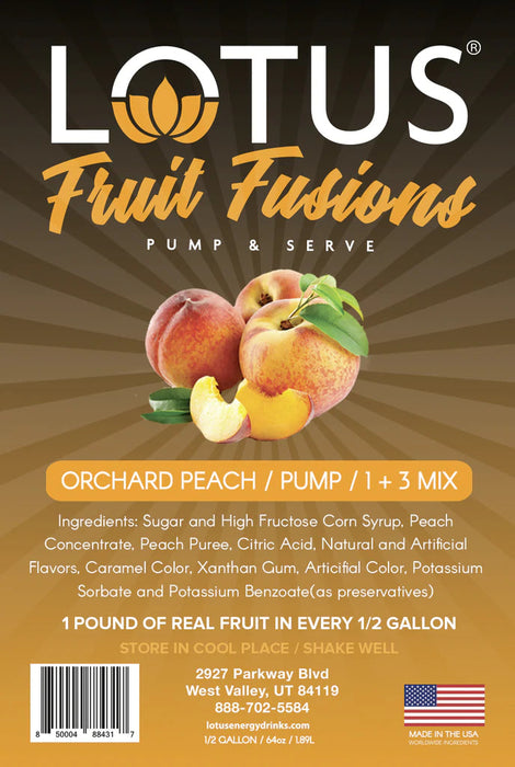 Lotus Energy Peach Fruit Fusions Concentrates 64oz Bottle