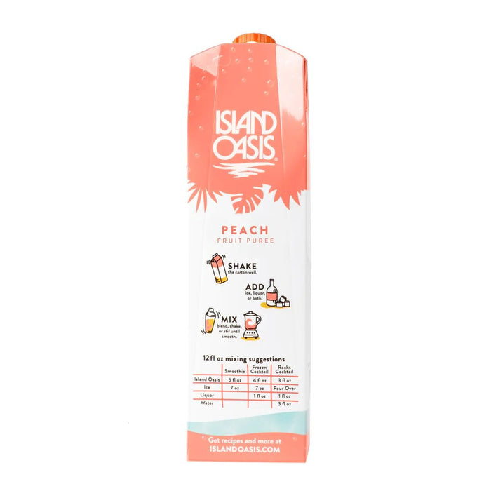 Island Oasis Peach Fruit Puree Beverage Mix 1L carton
