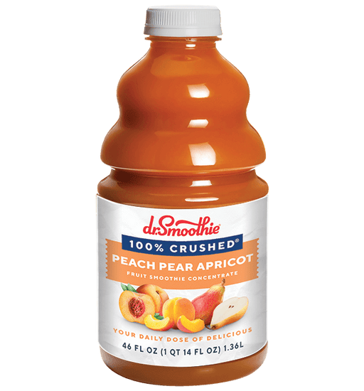 Dr. Smoothie Peach Pear Apricot 100% Crushed Fruit Smoothie Concentrate 46oz Bottle