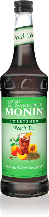 Monin Peach Tea 7:1 Concentrate 750mL Glass Bottle