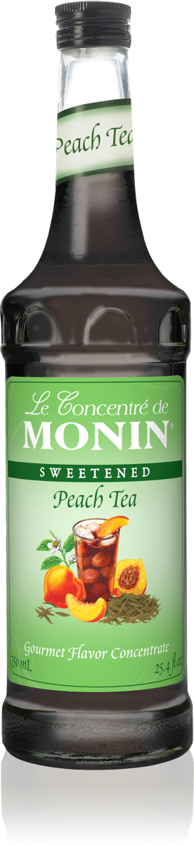 Monin Peach Tea 7:1 Concentrate 750mL Glass Bottle