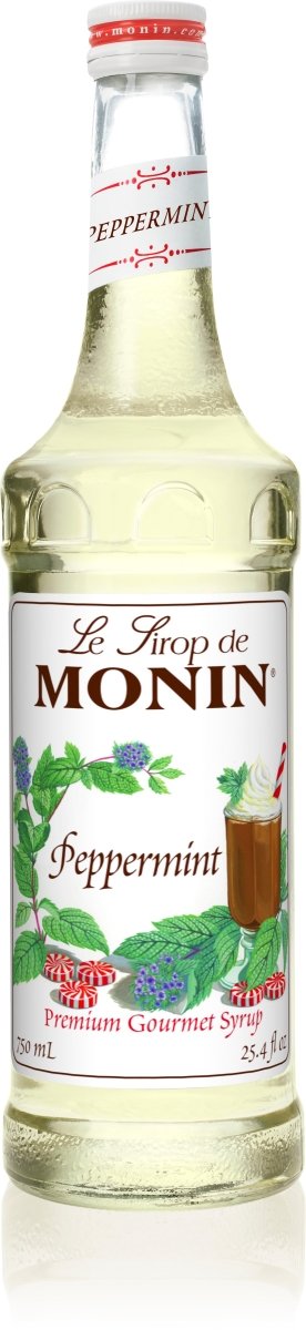 Monin Peppermint Flavoring Syrup 750mL Glass Bottle