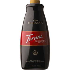 Torani Premade Dark Chocolate Flavoring Sauce 64oz Bottle