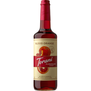Torani Puremade Blood Orange Flavoring Syrup 750mL Glass Bottle
