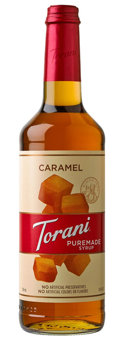 Torani Puremade Caramel Flavoring Syrup 750mL Glass Bottle