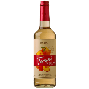 Torani Puremade Peach Flavoring Syrup 750mL Glass Bottle