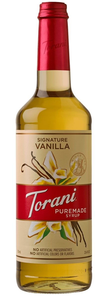 Torani Puremade Signature Vanilla Flavoring Syrup 750mL Plastic Bottle