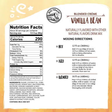 Big Train Vanilla BEAN Blended Creme Frappe Mix 3.5lb Bag