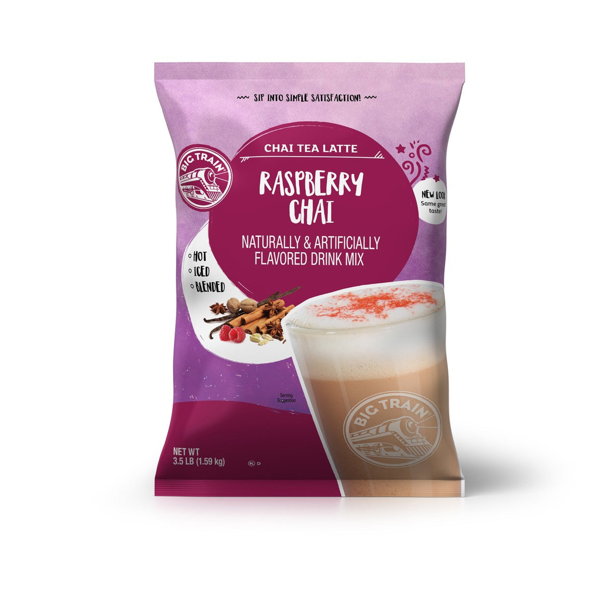 Big Train Raspberry Chai Tea Latte Mix 3.5lb Bag Dilworth Coffee