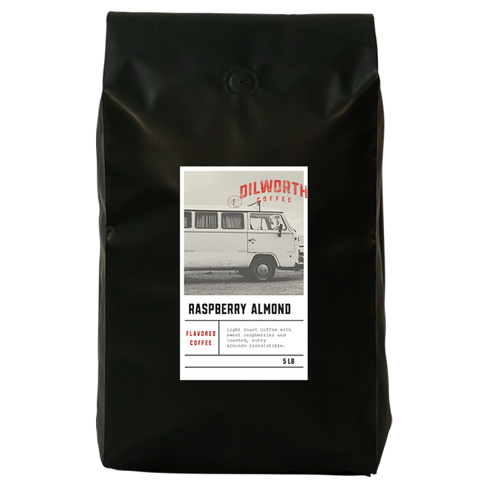 Dilworth Coffee Raspberry Almond Flavored Coffee 5lb Bulk Bag