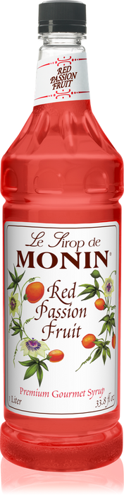 Monin Red Passion Fruit Flavoring Syrup 1L Plastic Bottle