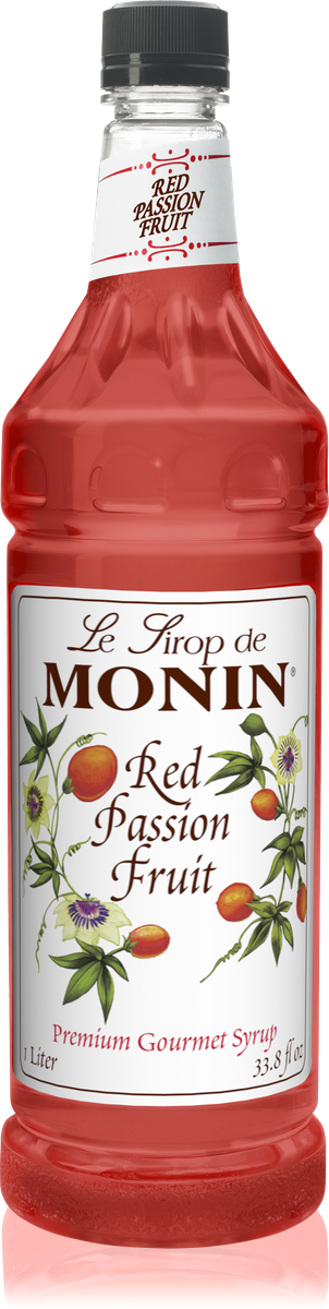 Monin Red Passion Fruit Flavoring Syrup 1L Plastic Bottle