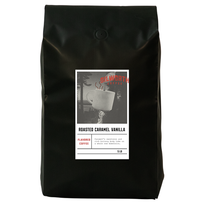 Dilworth Coffee Roasted Caramel Vanilla Flavored Coffee 5lb Bulk Bag