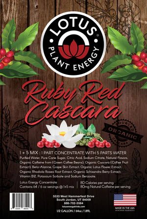 Lotus Energy Ruby Red Cascara Energy Concentrates 64oz Bottle