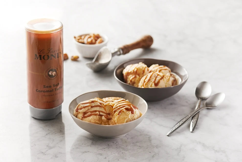 Monin Sea Salt Caramel Toffee Flavoring Sauce 64oz Bottle