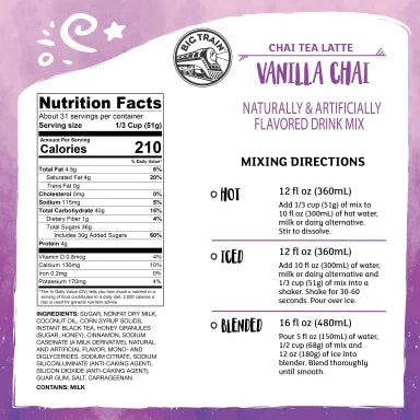 Big Train Vanilla Chai Tea Latte Mix 3.5lb Bag