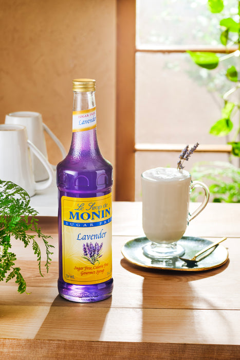 Monin Sugar Free Lavender Flavoring Syrup 750mL Glass Bottle