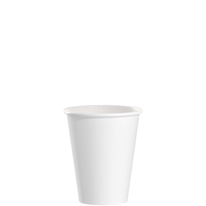 Solo White Poly Paper 8oz Hot Cup 378W-2050 1000ct