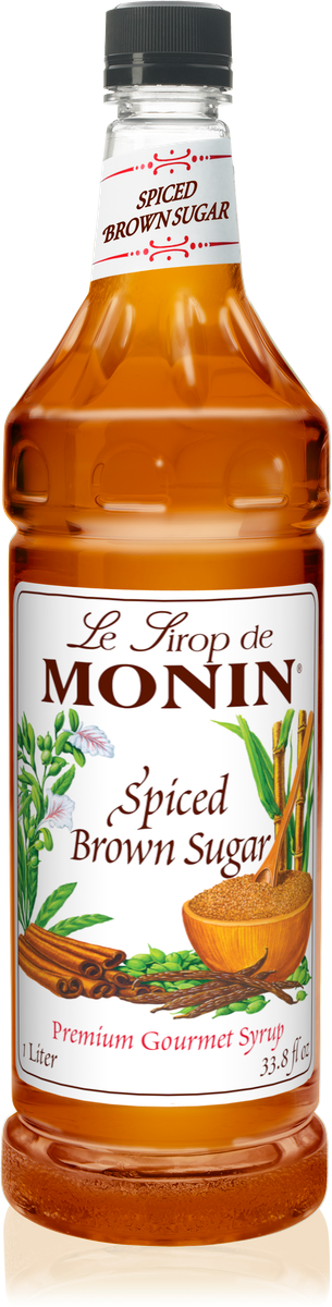 Monin Spiced Brown Sugar Flavoring Syrup 1L Plastic Bottle