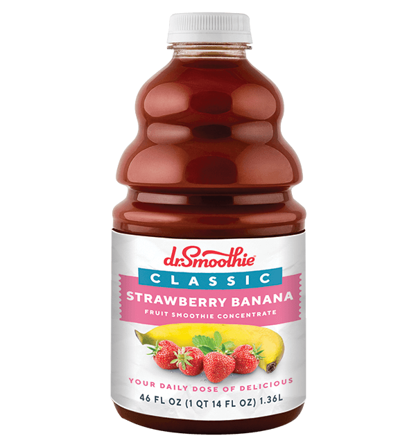 Dr. Smoothie Strawberry Banana Classic Fruit Smoothie Concentrate 46oz Bottle