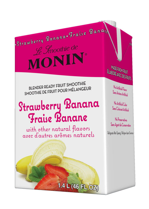 Monin Strawberry Banana Fruit Smoothie Mix 46oz Carton