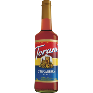 Torani Strawberry Flavoring Syrup 750mL Glass Bottle