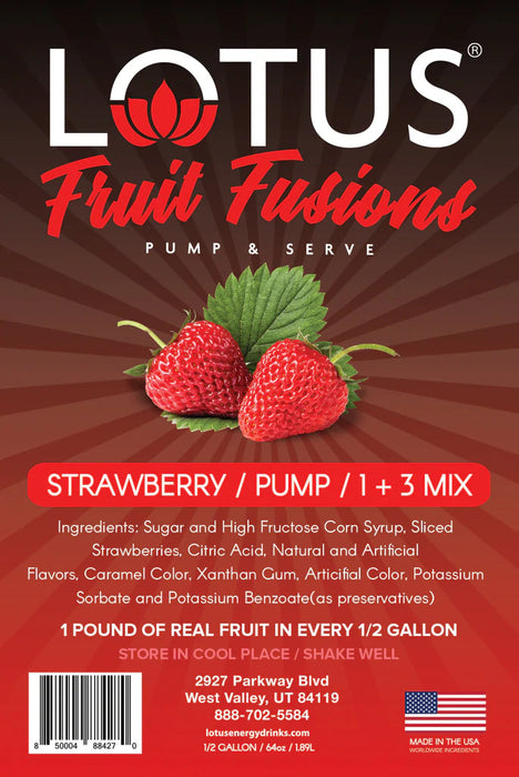 Lotus Energy Strawberry Fruit Fusions Concentrates 64oz Bottle