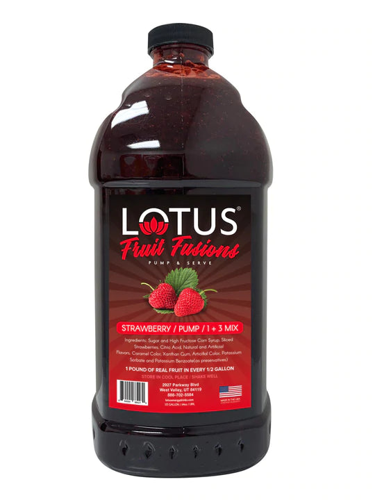 Lotus Energy Strawberry Fruit Fusions Concentrates 64oz Bottle - Dilworth Coffee Lotus Energy Strawberry Fruit Fusions Concentrates 64oz Bottle - Dilworth Coffee