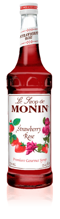 Monin Strawberry Rose Flavoring Syrup 750mL Glass Bottle