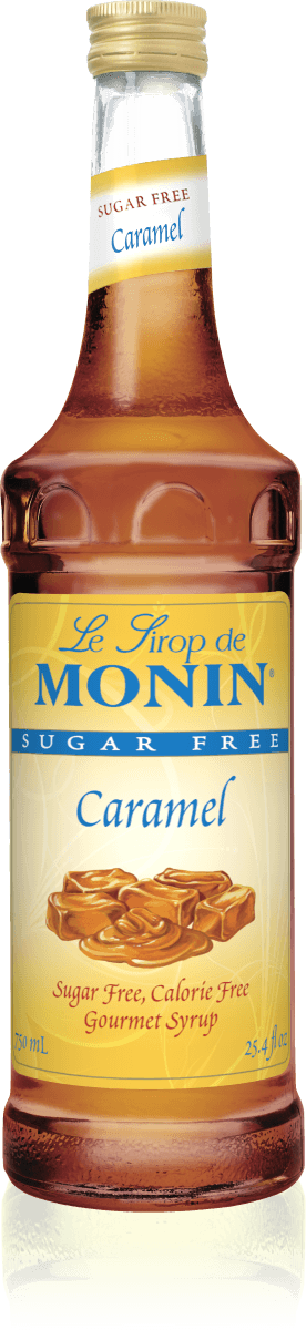 Monin Sugar Free Caramel Flavoring Syrup 750mL Glass Bottle