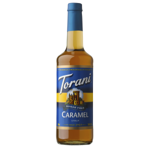 Torani Sugar Free Caramel Flavoring Syrup 750mL Glass Bottle