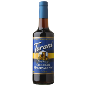 Torani Sugar Free Chocolate Macadamia Nut Flavoring Syrup 750mL Glass Bottle