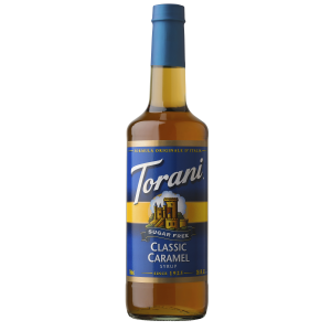 Torani Sugar Free Classic Caramel Flavoring Syrup 750mL Glass Bottle