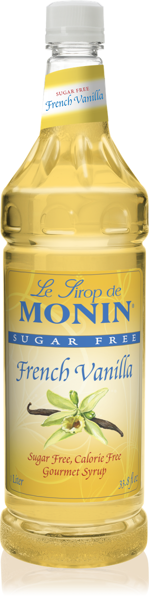 Monin Sugar Free French Vanilla Flavoring Syrup 1L Plastic Bottle