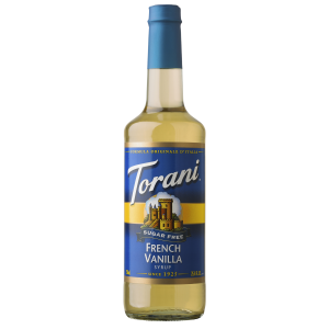 Torani Sugar Free French Vanilla Flavoring Syrup 750mL Glass Bottle
