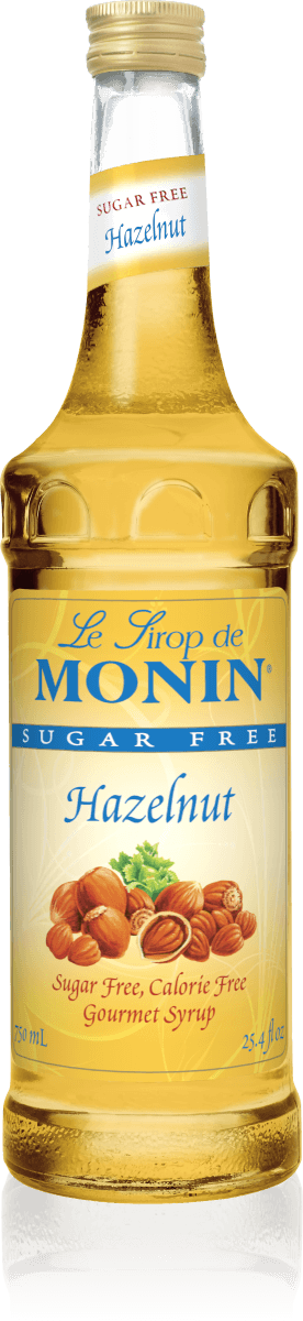 Monin Sugar Free Hazelnut Flavoring Syrup 750mL Glass Bottle
