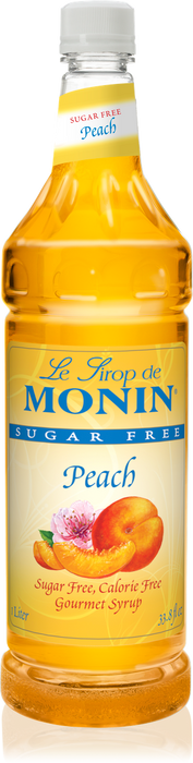 Monin Sugar Free Peach Flavoring Syrup 1L Plastic Bottle