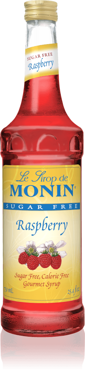 Monin Sugar Free Raspberry Flavoring Syrup 750mL Glass Bottle