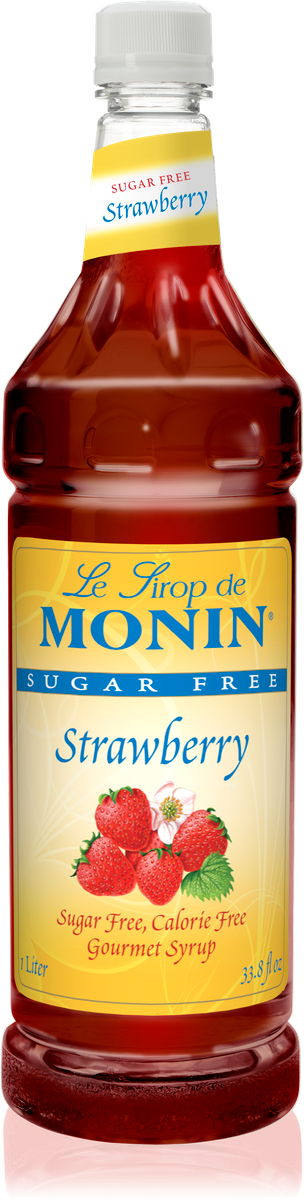 Monin Sugar Free Strawberry Flavoring Syrup 1L Plastic Bottle