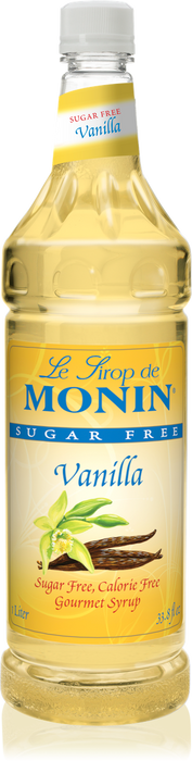 Monin Sugar Free Vanilla Flavoring Syrup 1L Plastic Bottle